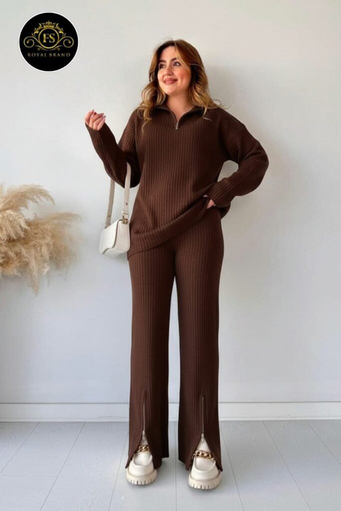 zipper highneck dropshoulder track suit - photo 7