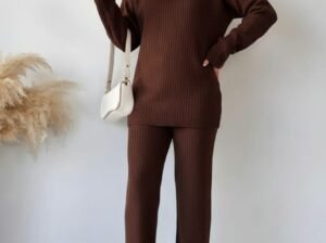 zipper highneck dropshoulder track suit