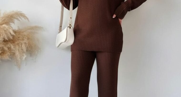zipper highneck dropshoulder track suit