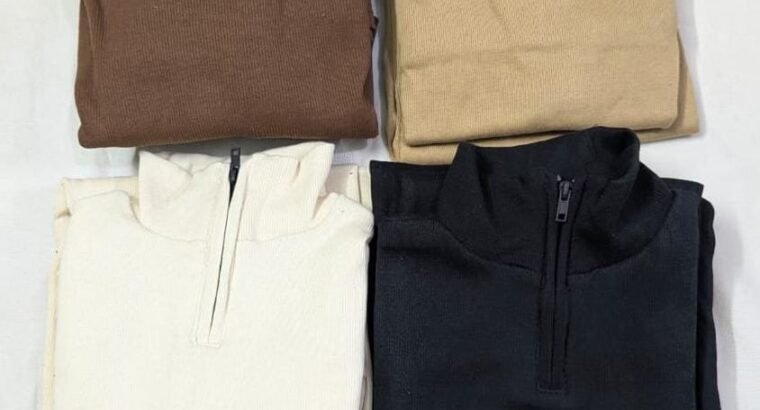 zipper highneck dropshoulder track suit