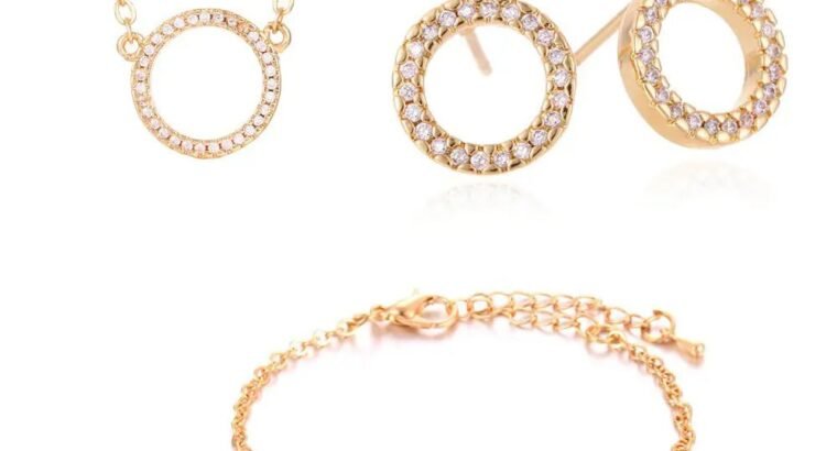 Gold plated singal ring jwellery set for wedding and daily wear