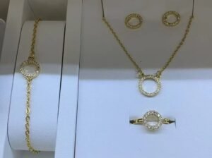 Gold plated singal ring jwellery set for wedding and daily wear