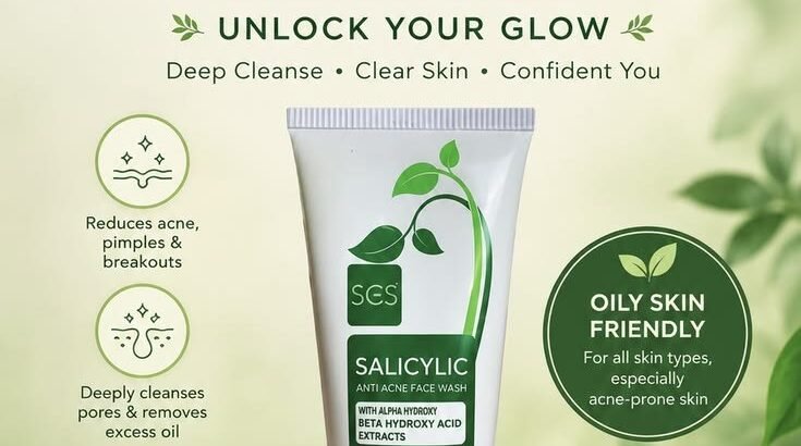SCS Salicylic Anti Acne Face Wash – Deep Cleansing & Oil Control