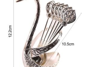 6 pieces stylish spoon set with holder Gold and Silver