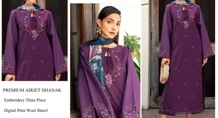 Brand *IZEL* Available In *DHANAK* Fabric 3pc!(SS WholeSale)