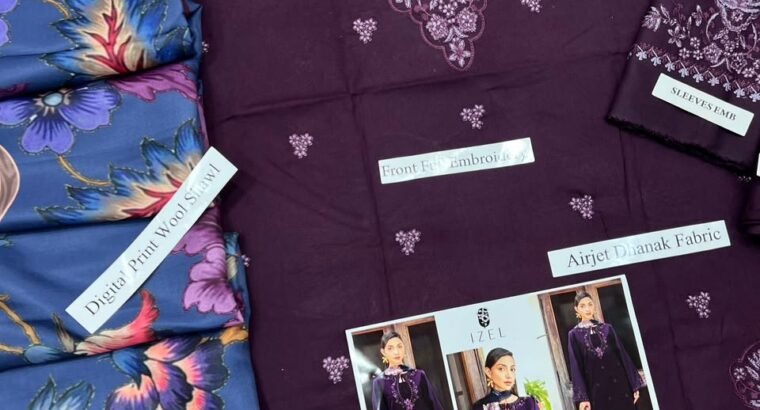 Brand *IZEL* Available In *DHANAK* Fabric 3pc!(SS WholeSale)