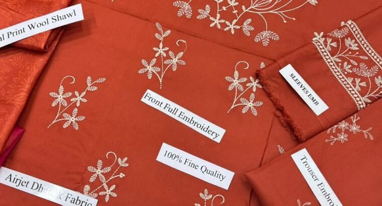 Brand *BATIK* Available In *DHANAK* Fabric 3pc!! (SS WHOLESALE)