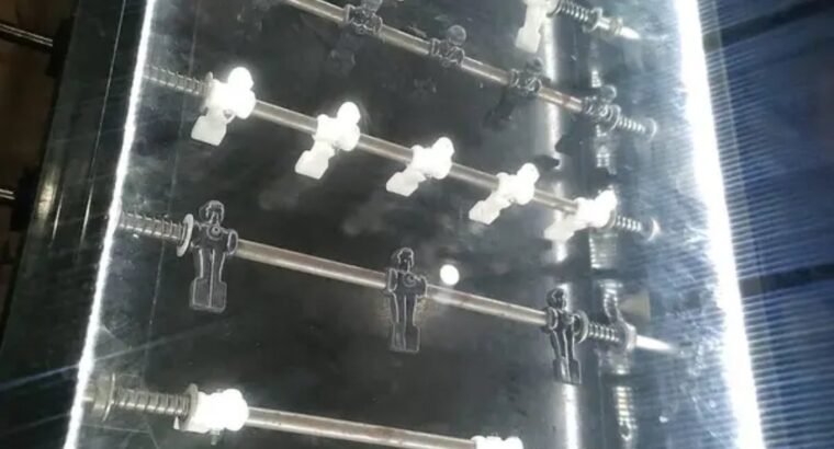 Premium Foosball Table / Table Football – LED Lights + Glass Top