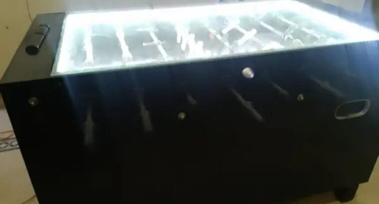Premium Foosball Table / Table Football – LED Lights + Glass Top