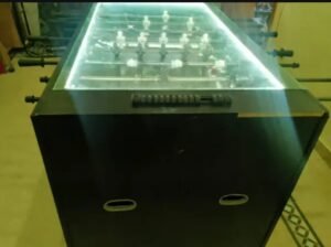 Premium Foosball Table / Table Football – LED Lights + Glass Top