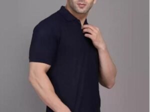 Men Wear Black Cotton Polo Shirt