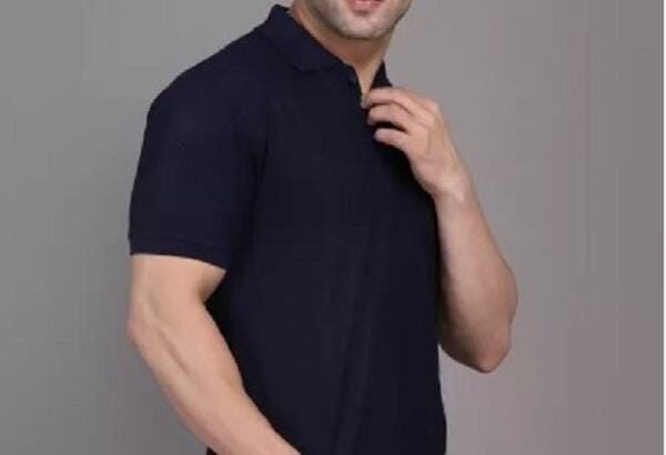 Men Wear Black Cotton Polo Shirt