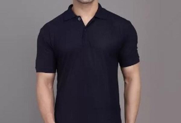 Men Wear Black Cotton Polo Shirt