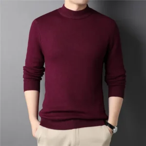Winter Men’s Grey Turtleneck Sweater Solid Color2