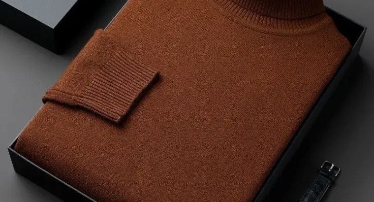Winter Men’s Grey Turtleneck Sweater Solid Color2