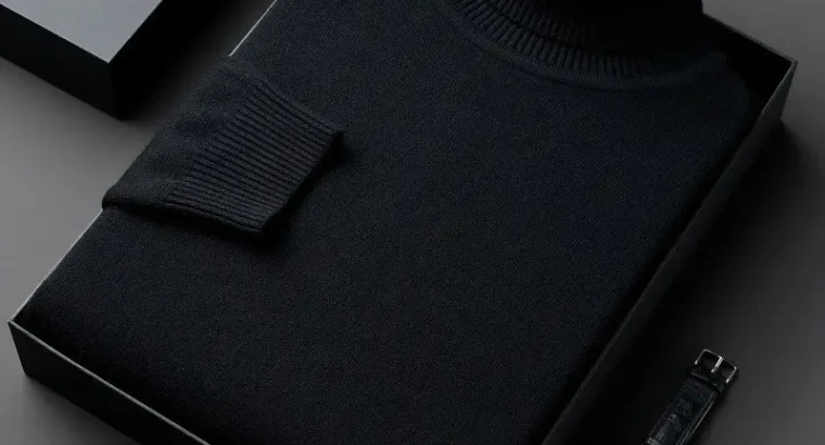 Winter Men’s Grey Turtleneck Sweater Solid Color2