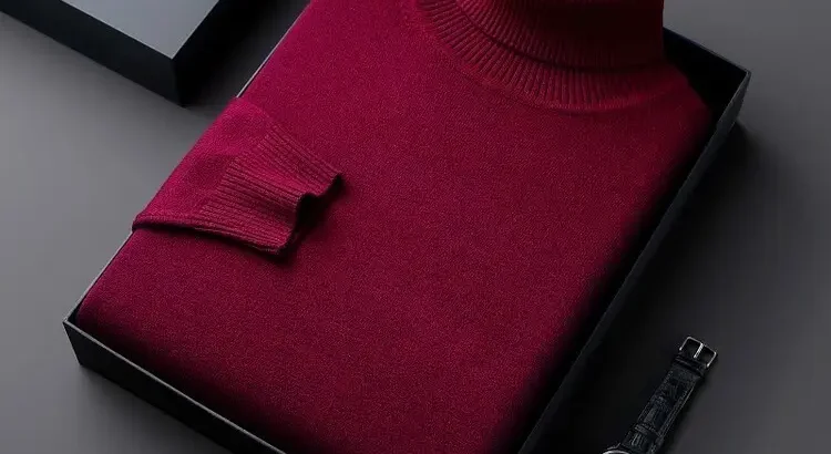 Winter Men’s Grey Turtleneck Sweater Solid Color2