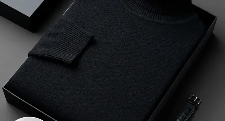 Winter Men’s Grey Turtleneck Sweater Solid Color2