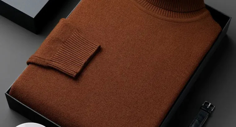 Winter Men’s Grey Turtleneck Sweater Solid Color2