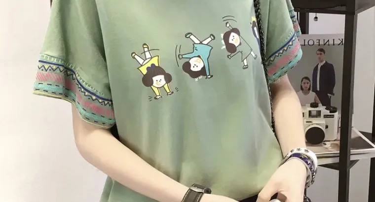 Women’s Pink Graphic T-shirt Summer Loose Fit