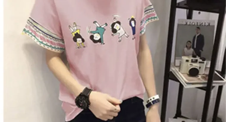 Women’s Pink Graphic T-shirt Summer Loose Fit