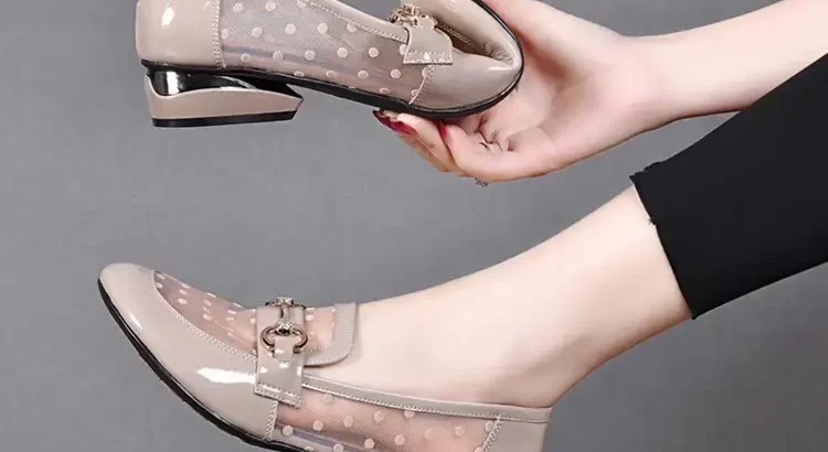 Mesh Soft Leather Shoes New Hallow Low Heel Women’s Sandals Summer Flat Sof