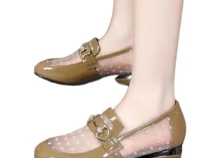 Mesh Soft Leather Shoes New Hallow Low Heel Women’s Sandals Summer Flat Sof