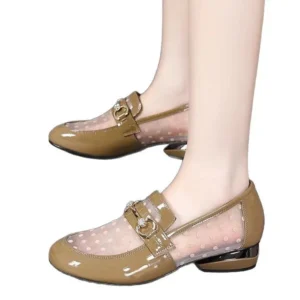 Mesh Soft Leather Shoes New Hallow Low Heel Women’s Sandals Summer Flat Sof