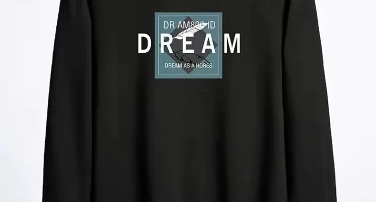 Men’s Black Dream Graphic Sweatshirt Plus Size