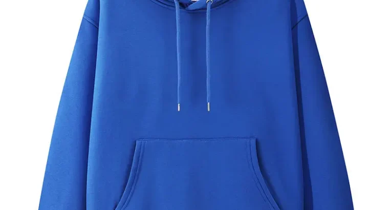 Blue Velvet Hooded Pullover Sweater for Men Women