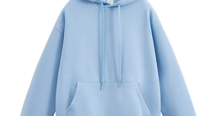 Blue Velvet Hooded Pullover Sweater for Men Women