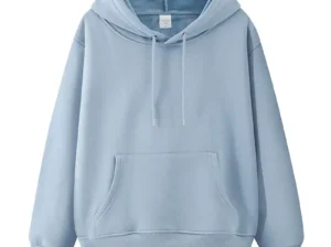 Blue Velvet Hooded Pullover Sweater for Men Women