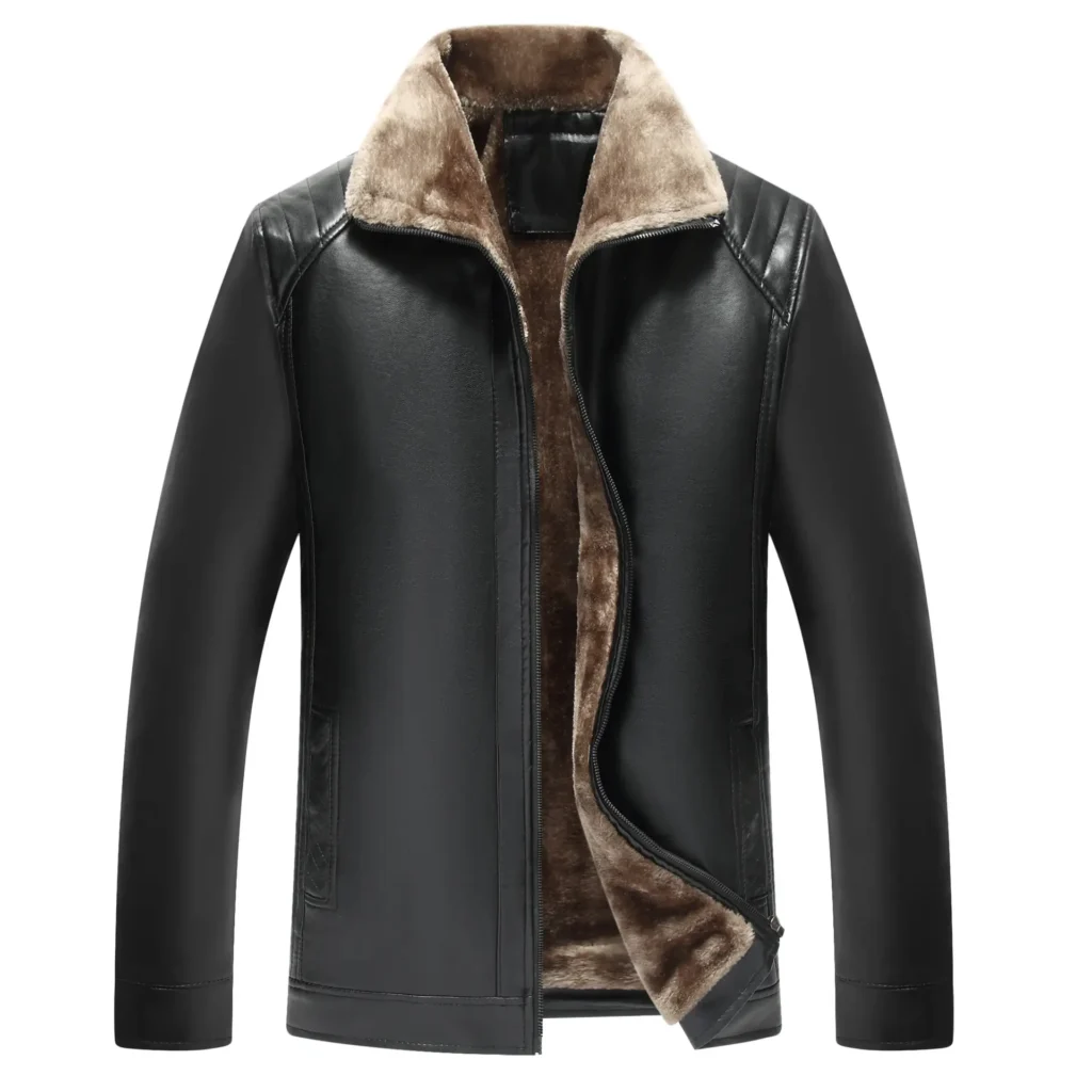 Men’s Fur Leather Jacket Brown All-in-One Middle Age+ - Clothes for sale in North Nazimabad, Karachi - photo 4