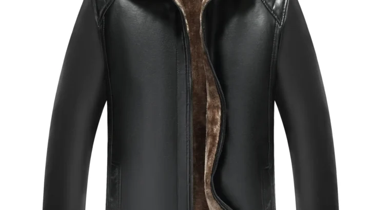 Men’s Fur Leather Jacket Brown All-in-One Middle Age+