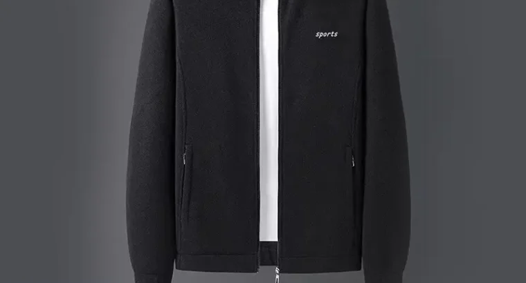 Men’s 2 Sided Fleece Jacket Navy Beige L...