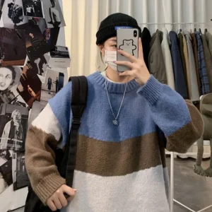 Men’s Colorblock Knit Sweater Autumn Base