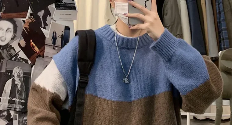 Men’s Colorblock Knit Sweater Autumn Base