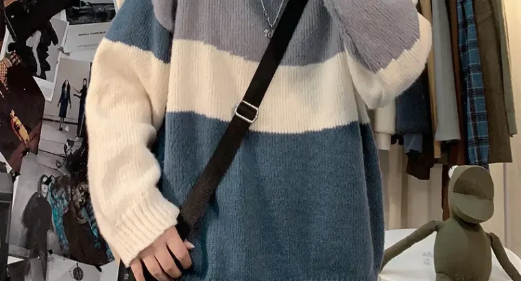 Men’s Colorblock Knit Sweater Autumn Base