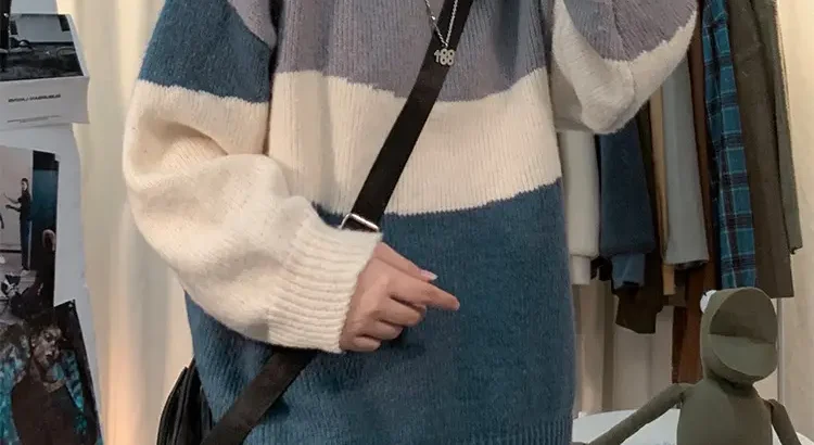 Men’s Colorblock Knit Sweater Autumn Base