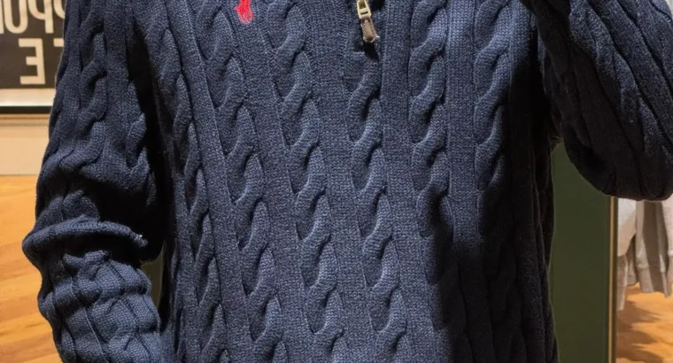 Men’s Knitted Pony Logo Sweater Beige Winter