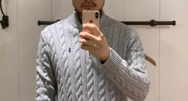 Men’s Knitted Pony Logo Sweater Beige Winter