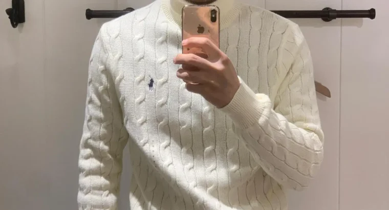 Men’s Knitted Pony Logo Sweater Beige Winter