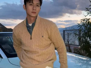 Men’s Knitted Pony Logo Sweater Beige Winter