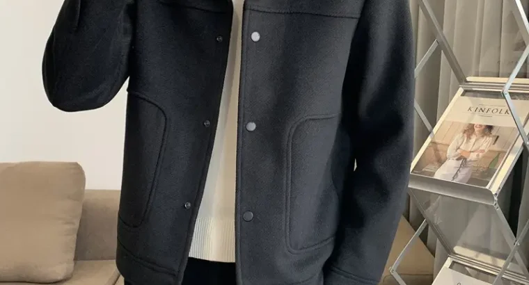 Men’s Woolen Slim Fit Jacket Winter Coat Beige