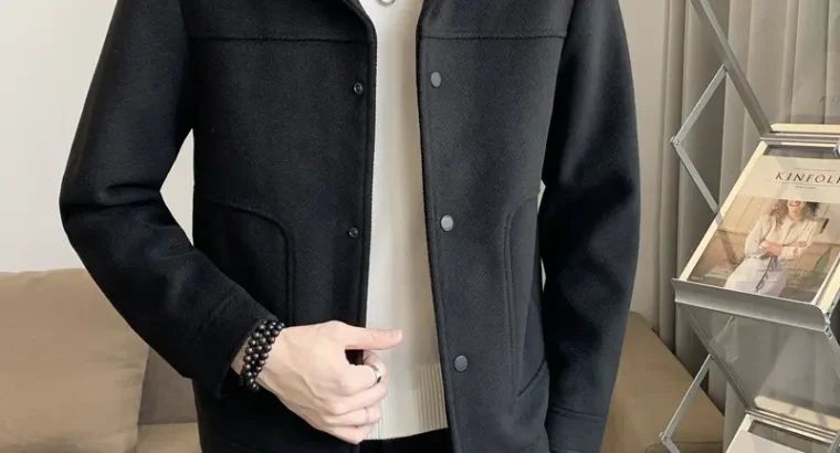 Men’s Woolen Slim Fit Jacket Winter Coat Beige