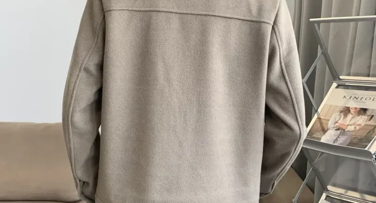 Men’s Woolen Slim Fit Jacket Winter Coat Beige