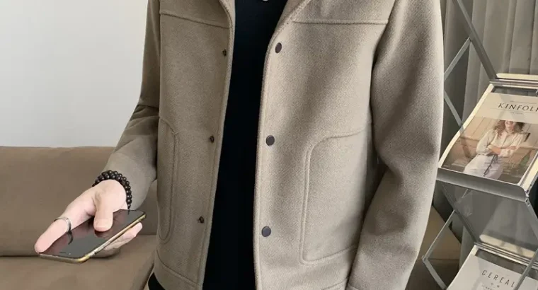 Men’s Woolen Slim Fit Jacket Winter Coat...