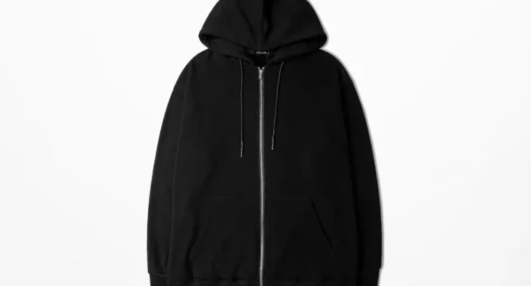 Men’s Black Fleece Zipper Hoodie Plus Size