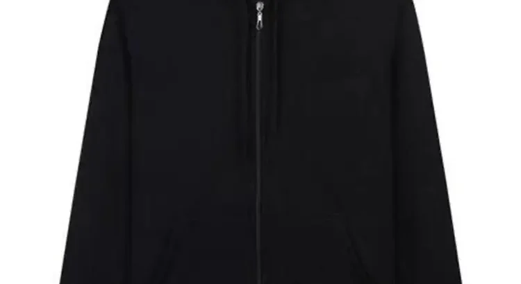 Men’s Black Fleece Zipper Hoodie Plus Size