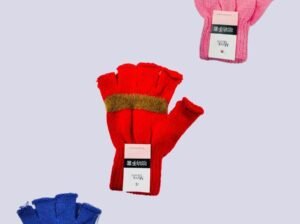 WINTER COLLECTION Women’s Fingerless Gloves Polyester Warm Pink Red Blue 3